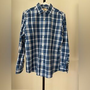 Original Penguin Blue and White Plaid Button-Down Shirt